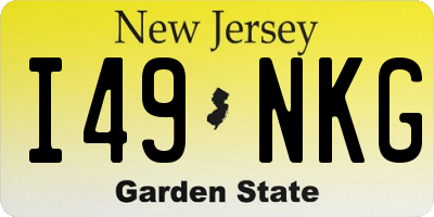 NJ license plate I49NKG