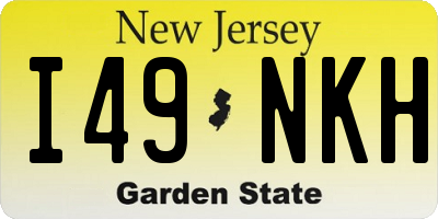 NJ license plate I49NKH
