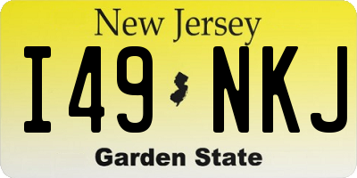 NJ license plate I49NKJ