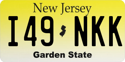 NJ license plate I49NKK