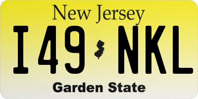 NJ license plate I49NKL