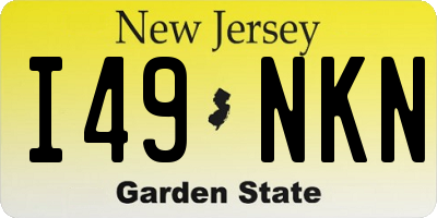 NJ license plate I49NKN