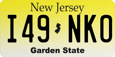 NJ license plate I49NKO