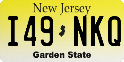 NJ license plate I49NKQ