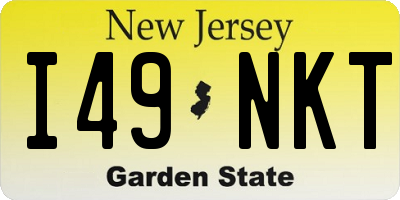 NJ license plate I49NKT