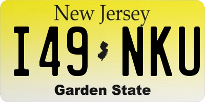 NJ license plate I49NKU