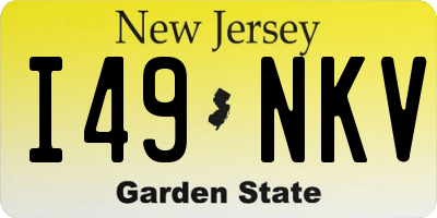 NJ license plate I49NKV