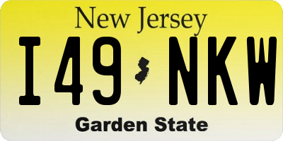 NJ license plate I49NKW