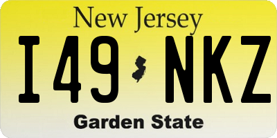 NJ license plate I49NKZ