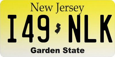 NJ license plate I49NLK