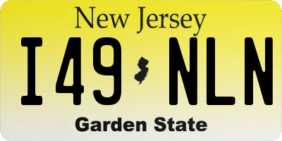 NJ license plate I49NLN
