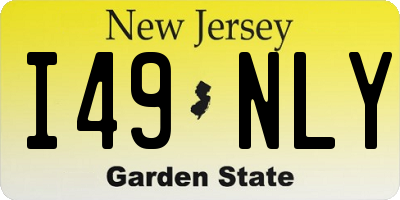 NJ license plate I49NLY