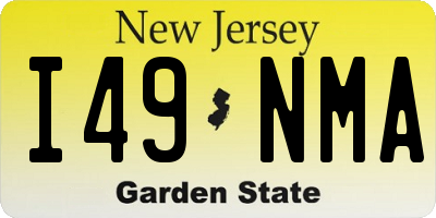 NJ license plate I49NMA