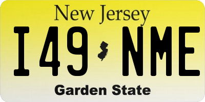 NJ license plate I49NME