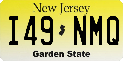 NJ license plate I49NMQ