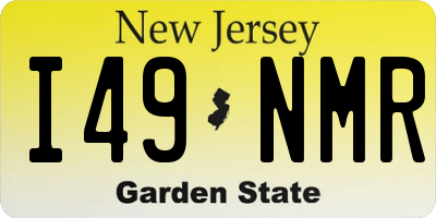 NJ license plate I49NMR