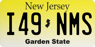 NJ license plate I49NMS