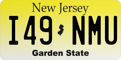NJ license plate I49NMU