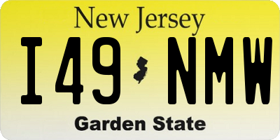 NJ license plate I49NMW
