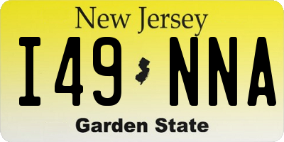 NJ license plate I49NNA