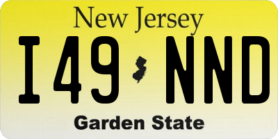 NJ license plate I49NND