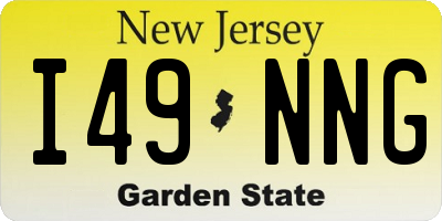 NJ license plate I49NNG