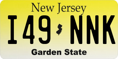 NJ license plate I49NNK