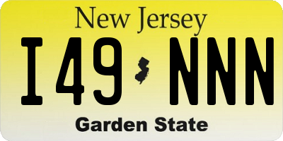 NJ license plate I49NNN