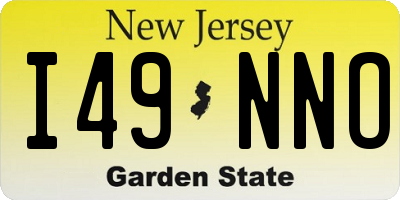 NJ license plate I49NNO