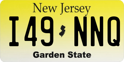 NJ license plate I49NNQ