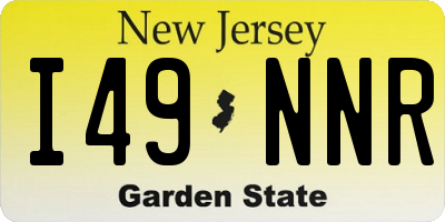 NJ license plate I49NNR