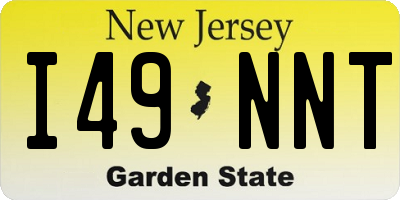 NJ license plate I49NNT