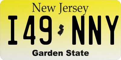NJ license plate I49NNY