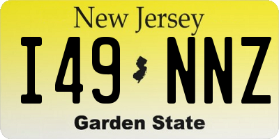 NJ license plate I49NNZ