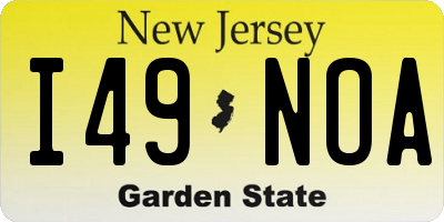 NJ license plate I49NOA