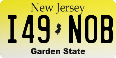 NJ license plate I49NOB