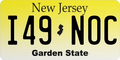 NJ license plate I49NOC