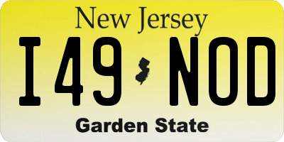 NJ license plate I49NOD