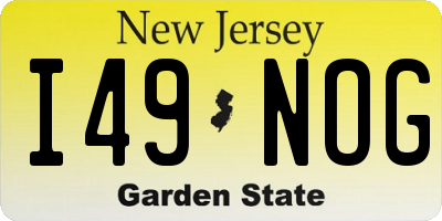 NJ license plate I49NOG