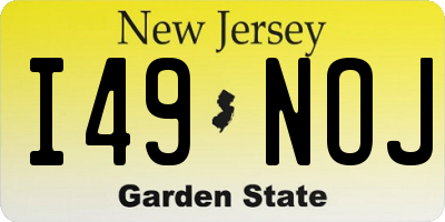 NJ license plate I49NOJ