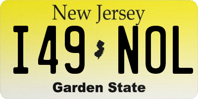 NJ license plate I49NOL