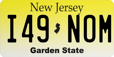 NJ license plate I49NOM