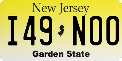 NJ license plate I49NOO