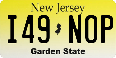 NJ license plate I49NOP