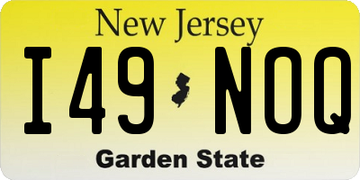 NJ license plate I49NOQ