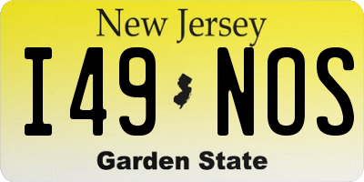 NJ license plate I49NOS