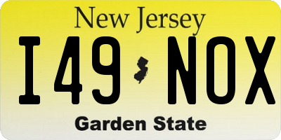NJ license plate I49NOX