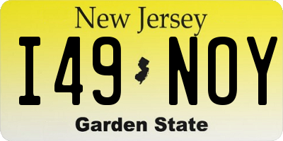 NJ license plate I49NOY