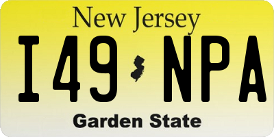 NJ license plate I49NPA