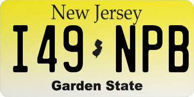 NJ license plate I49NPB